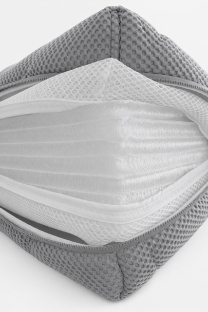 Mattress open view — gray cover