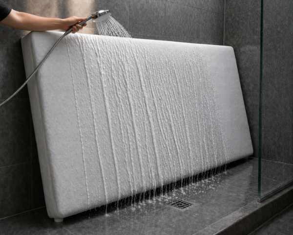 Core rinsed clean under water
